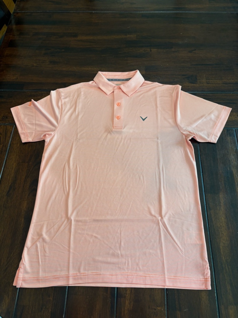 Men’s Small Callaway Orange Striped Golf Polo